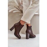 Boto Insulated Women's Heeled Boots Eco Leather Dark Brown Teresine | shoptok.hr