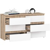 AKORD Cl100 Komoda, 6 Predalov, Hrast Sonoma/Bela, (5000332321) | Shoptok.si