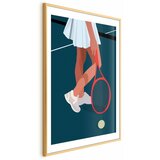  Plakat - Tennis Player with a Red Racket on the Court - Illustration 40x60 Zlatni okvir s margom | shoptok.hr
