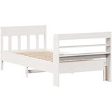 vidaXL Posteljni okvir brez vzmetnice bel 75x190 cm trdna borovina | Shoptok.si