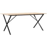Furnova Jedilna miza X okvir 180x90x75 cm trdna borovina lito železo, (21946858) | Shoptok.si