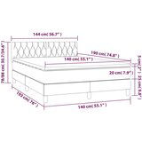  Box spring s madracem LED smeđesivi 140x190 cm tkanina | shoptok.hr