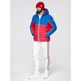 Ombre Men's quilted jacket with detachable hood - blue and red | ePonuda.com