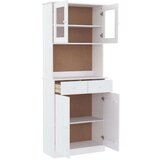  Visoka komoda ALTA bijela 77 x 35 x 188 cm od masivne borovine | shoptok.hr