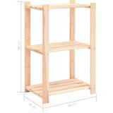  Stalci za pohranu s 3 razine 3 kom 60x38x90 cm borovina 150 kg | Eponuda.ba