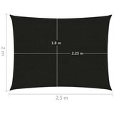  Senčno jadro 160 g/m² črno 2x2,5 m HDPE, (20965365) | Shoptok.si