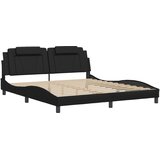 Okvir kreveta Viana s LED-om bez madraca crni 180 x 200 cm | shoptok.hr