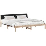  Okvir kreveta Smeđa i crna 200 x 200 cm Masivna borovina | shoptok.hr