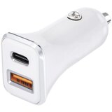 forcell auto punjač USB 3.0 + USB C Quick Charging + Power Delivery PD20W 4A CC-QCPD01 bijeli | shoptok.hr