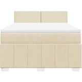  Krevet s oprugama i madracem krem 140x200 cm od tkanine | shoptok.hr
