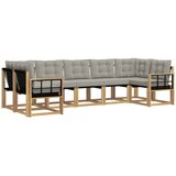 vidaXL Zunanja garnitura za sedenje 7 pcs Bela in svetlo siva, (5000281256) | Shoptok.si