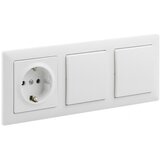 Legrand Dupli jednopolni prekidač br. 1 i kućna SCHUKO utičnica sa okvirom SUNO 250V bela Cene