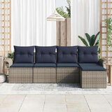 Vrtna sedežna garnitura z blazino 5 pcs Siva Poly ratan, (5000022456) | Shoptok.si