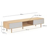 Kave Home TV omarica v jesenovem dekorju v sivi in naravni barvi 180x41x42 cm Anielle – | Shoptok.si