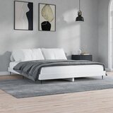 vidaXL Posteljni okvir bel 150x200 cm inženirski les Cene