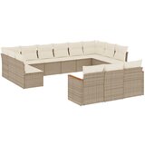  The Living Store Vrtna sedežna garnitura 13-delna z blazinami bež poli ratan - Vrtna Sedežna Garniture, (21459630) | Shoptok.si