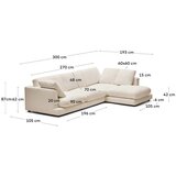 Kave Home Bež kotna sedežna garnitura iz šenilje (desni kot/z ležalnikom) Gala – | Shoptok.si