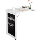 SoBuy stenska barska miza s tablo v beli barvi v skandinavskem slogu, (20814879) | Shoptok.si