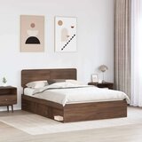  Konstrukcija postelje z vzglavjem Rjav hrast 140 x 200 cm, (5000102837) | Shoptok.si