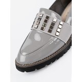 GOODIN Grey lacquered loafers with silver studs | shoptok.hr