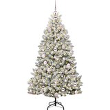 vidaXL Umjetno božićno drvce Zelena i bijela 180 cm PVC i metal | shoptok.hr