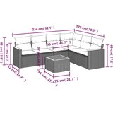  7-dijelni set vrtnih sofa od poliratana s jastucima bež | shoptok.hr