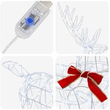  3D Božićni irvas LOVIISA 300 LED lampica Hladno bijela - Prozirni konop 70 x 26 x 128 cm | shoptok.hr