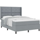 vidaXL Box Spring postelja z vzmetnico, svetlo siva, 140x190 cm, tkanina, (22050824) | Shoptok.si