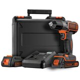 Black & Decker Črni + decker vrtalni freezer 18V 2 x 1,5ah li-ion avtosense + kovček ASD18KB, (21373772) | Shoptok.si