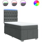 vidaXL Krevet s oprugama i madracem tamnosivi 90 x 190 cm od tkanine | shoptok.hr