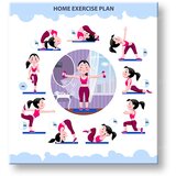  Motivacijska slika na platnu Home exercise plan (moderne slike) | Shoptok.si