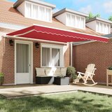  Skrovita tenda Crvena 400 × 300 cm Poliester i aluminij | shoptok.hr