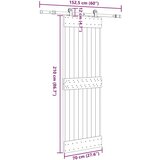 vidaXL Klizna vrata s priborom za montažu 70 x 210 cm masivna borovina | shoptok.hr