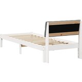  Okvir kreveta s uzglavljem Bijela i svijetlosiva 80 x 200 cm | shoptok.hr