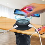 solight DC64BW-PD20 - Ugradni bežični punjač + USB A+C, crna | Eponuda.com
