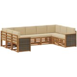 vidaXL Kotna sedežna garnitura z blazino 7 pcs Naravna, (5000269858) | Shoptok.si