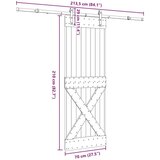 vidaXL Drsna vrata s kompletom vodil 70x210 cm trdna borovina | Shoptok.si