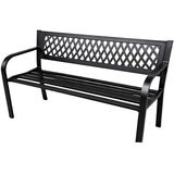 Vrtna klupa za park, terasa, metalna, 2 sjedala, crna, 120 cm | shoptok.hr