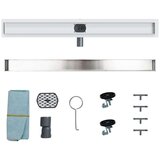 Tuš kanal 2-u-1 sa 360° sifonom Srebrno 90 cm | shoptok.hr