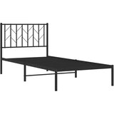  Metalni okvir za krevet s uzglavljem crni 90x190 cm | shoptok.hr