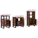 vidaXL Set namještaja za kupaonicu 3 pcs Čvrsto reciklirano drvo | shoptok.hr