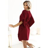 Numoco 287-34 SOFIA Women's dress butterfly with waist tie - BORDÓ | shoptok.hr