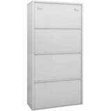  Uredski ormarić svjetlosivi 90x40x180 cm čelik i kaljeno staklo | shoptok.hr