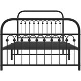  Metalni okvir kreveta uzglavlje i podnožje crni 107x203 cm | shoptok.hr