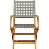  3-dijelni bistro set od poliratana i masivnog drva sivi Siva 60 x 75 cm | shoptok.hr