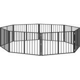  Vrata za pse 8 pcs Crna 100 x 60 cm Cinkani čelik | shoptok.hr