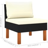 Poli 7-dijelna vrtna garnitura od poliratana s jastucima crna | shoptok.hr