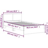 vidaXL Okvir za krevet s uzglavljem boja hrasta 100x200 cm drveni | shoptok.hr