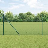 vidaXL varjena žična ograja s 7 špičastimi stebri Zelena 1,4x10 m Jeklo Cene