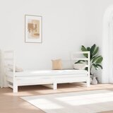 The Living Store Izvlečna dnevna postelja bela 2x(90x190) cm trdna borovina - Dnevna Postelja, (21509158) | Shoptok.si
